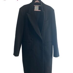 Avec Les Filles Double Breasted Wood Blend Coat XXL Black